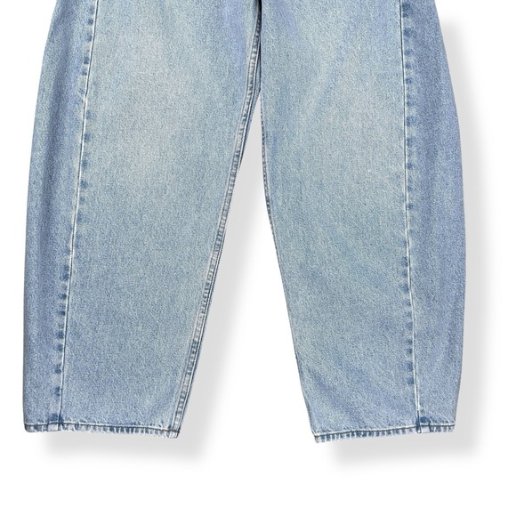 Abercrombie & Fitch Jeans Womens 29 (ACTUAL 31x27) Blue Barrel Relaxed Leg Ankle - Picture 2 of 15